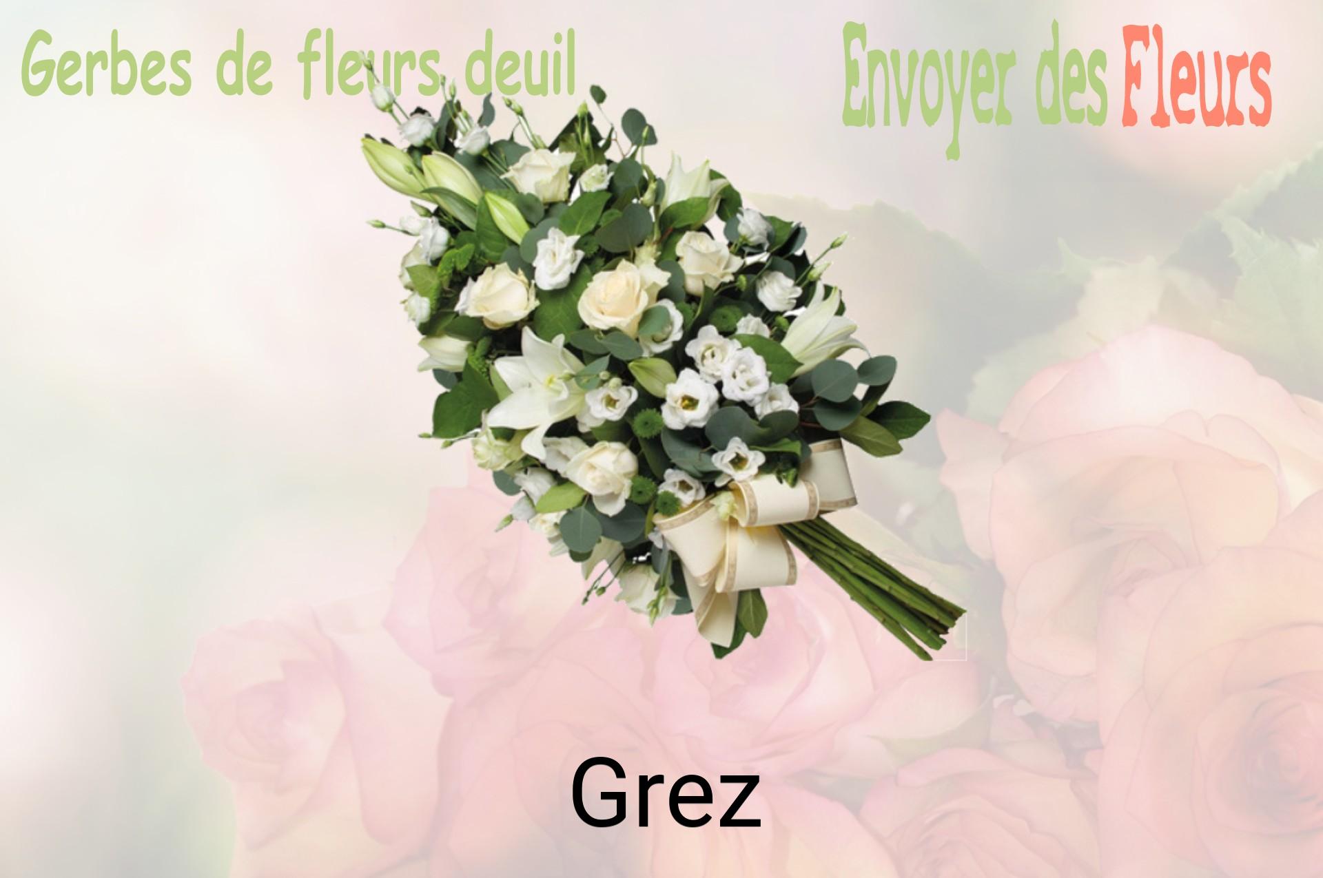 Gerbe de fleurs de deuil livrée à Grez